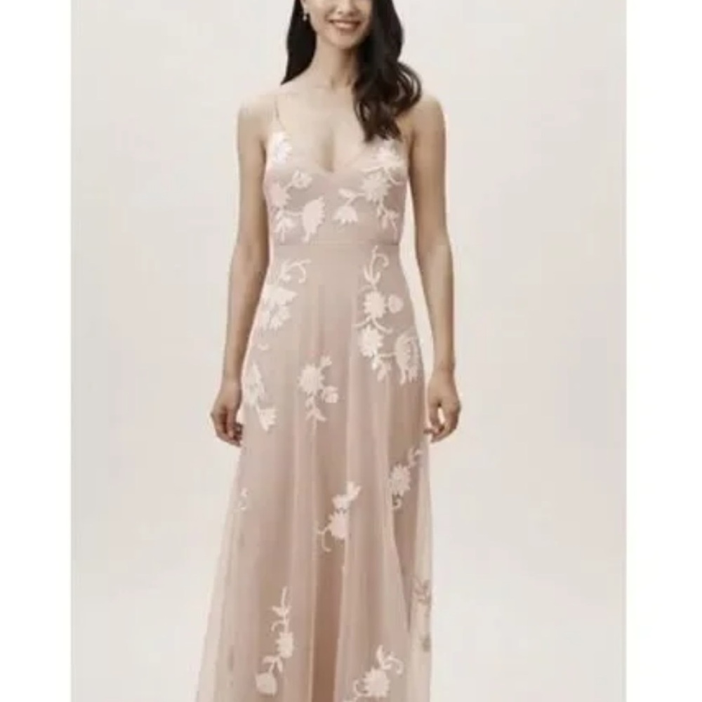 BHLDN Blush Floral Maxi Dress